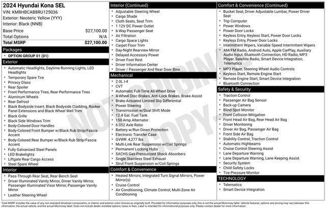 Hyundai Kona  2024 Hyundai Kona  2024