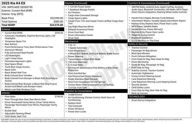 Kia K4  2025 Kia K4  2025