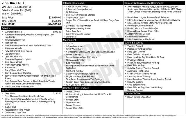Kia K4  2025 Kia K4  2025