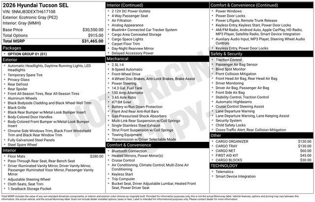 Hyundai Tucson  2026 Hyundai Tucson  2026