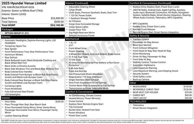 Hyundai Venue  2025 Hyundai Venue  2025