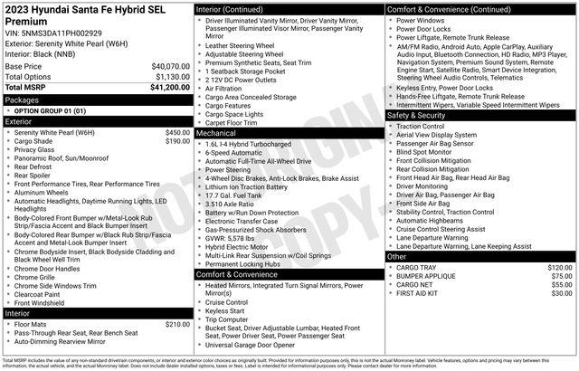 Hyundai Santa Fe Hybrid  2023 Hyundai Santa Fe Hybrid  2023