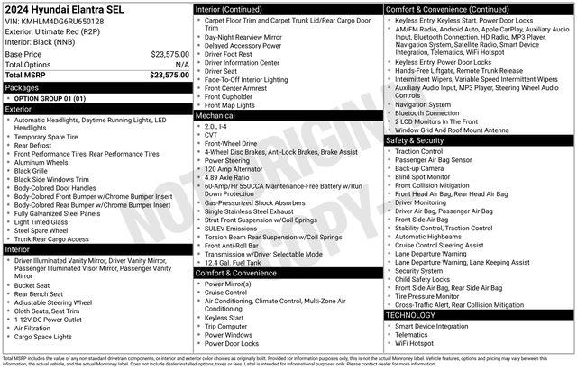 Hyundai Elantra  2024 Hyundai Elantra  2024