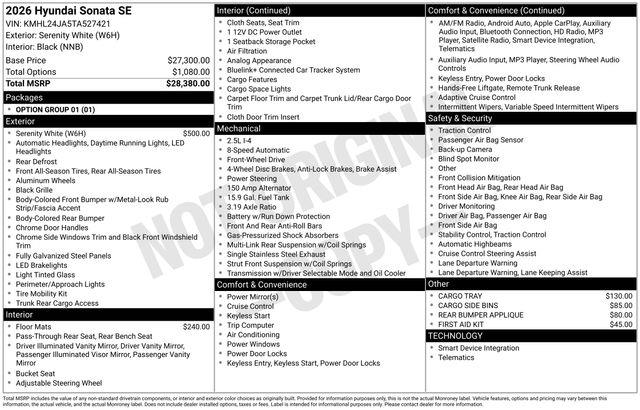 Hyundai Sonata  2026 Hyundai Sonata  2026