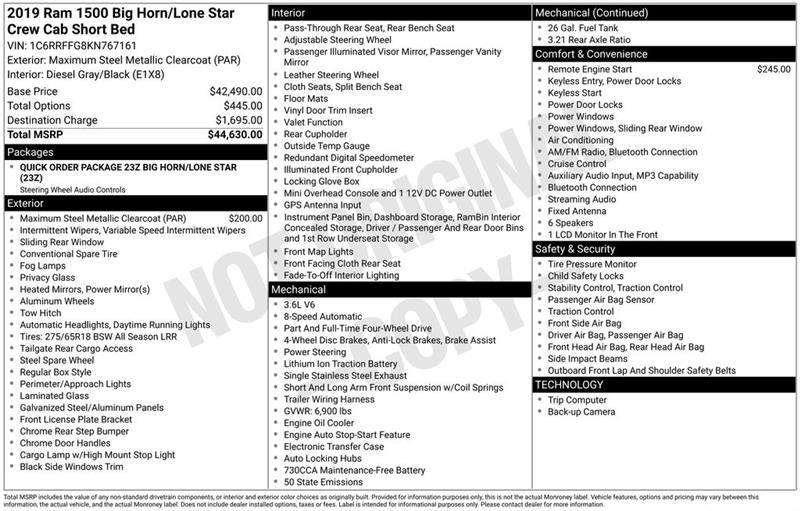 RAM 1500  2019