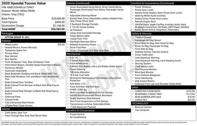 Hyundai Tucson  2020 Hyundai Tucson  2020