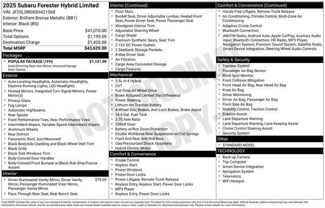 Subaru Forester  2025 Subaru Forester  2025