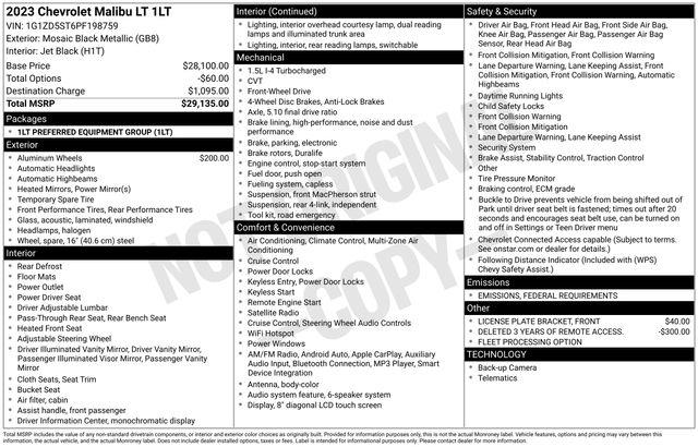 Chevrolet Malibu  2023 Chevrolet Malibu  2023