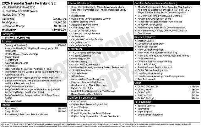 Hyundai Santa Fe Hybrid  2026