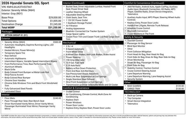 Hyundai Sonata  2026 Hyundai Sonata  2026