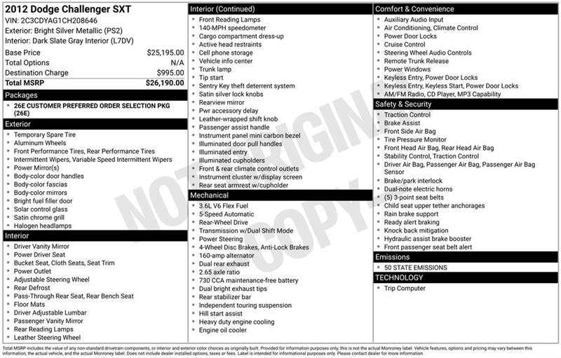 Dodge Challenger  2012