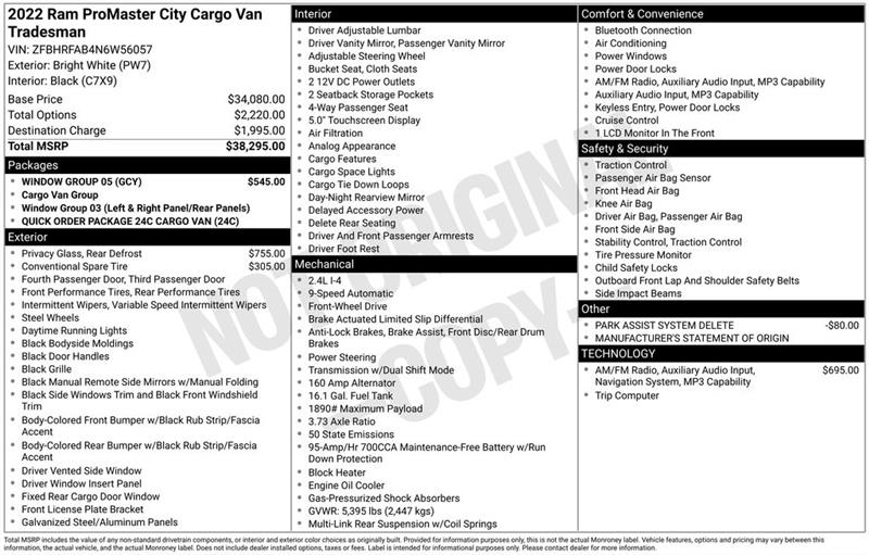 RAM ProMaster City  2022