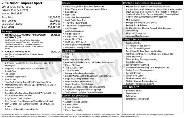 Subaru Impreza  2026