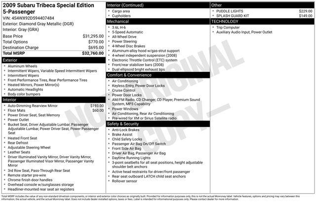 Subaru Tribeca  2009
