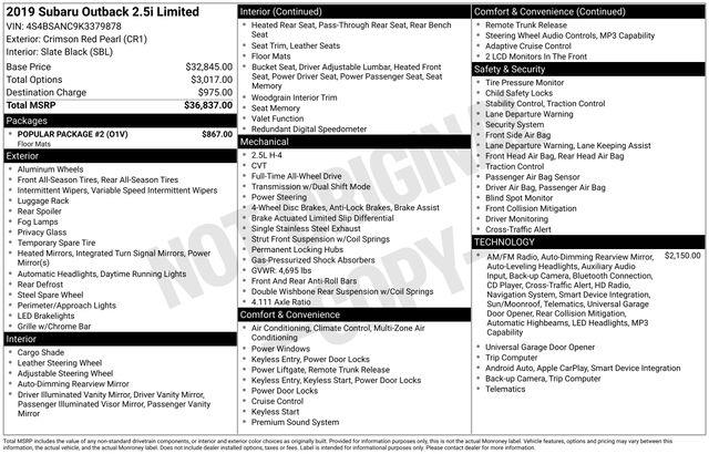 Subaru Outback  2019