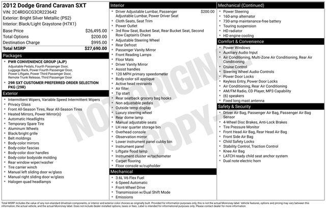 Dodge Grand Caravan  2012