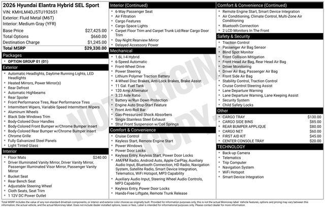 Hyundai Elantra Hybrid  2026