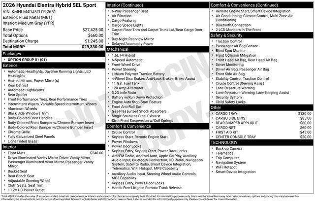 Hyundai Elantra Hybrid  2026
