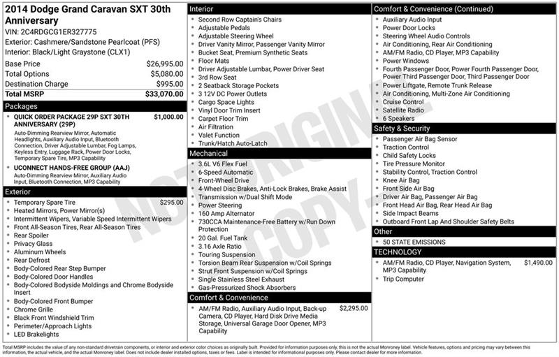Dodge Grand Caravan  2014