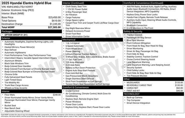 Hyundai Elantra Hybrid  2025