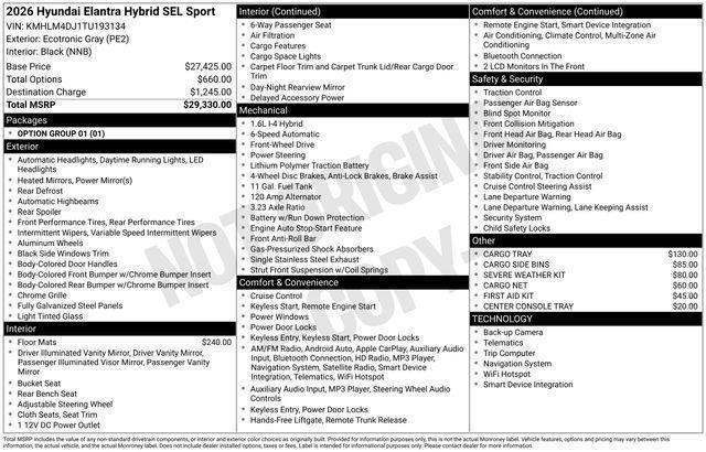 Hyundai Elantra Hybrid  2026