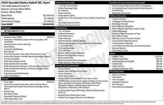 Hyundai Elantra Hybrid  2026