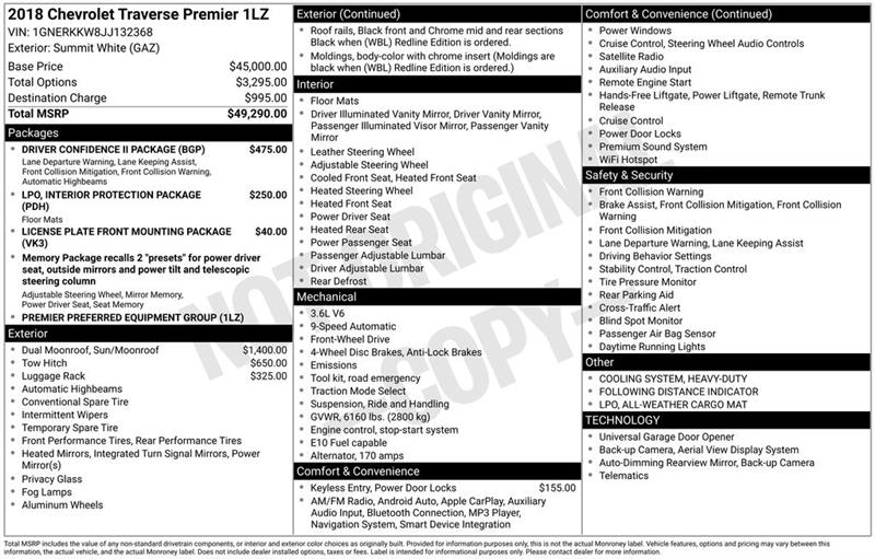 Chevrolet Traverse  2018