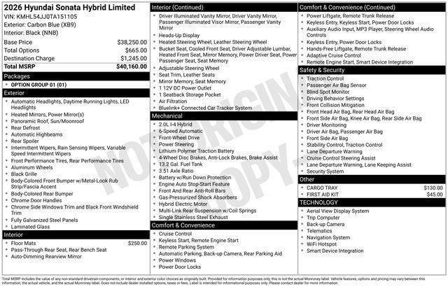 Hyundai Sonata Hybrid  2026