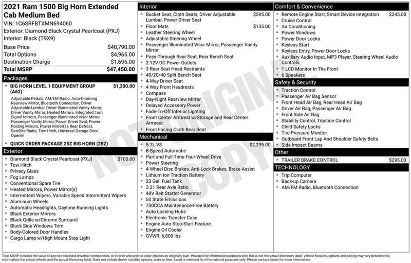 RAM 1500  2021