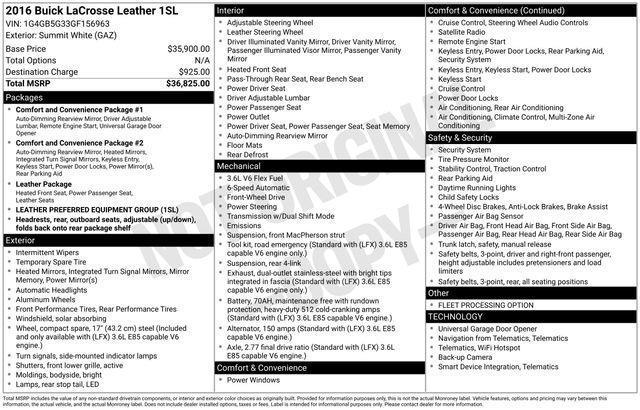 Buick LaCrosse  2016