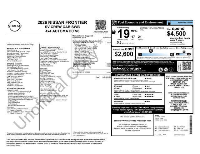 Nissan Frontier  2026
