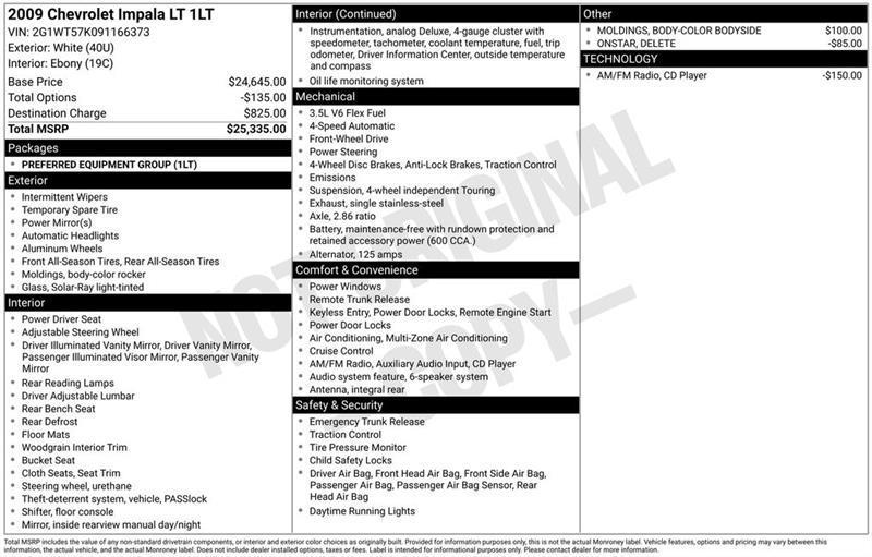 Chevrolet Impala  2009