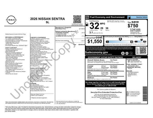 Nissan Sentra  2026