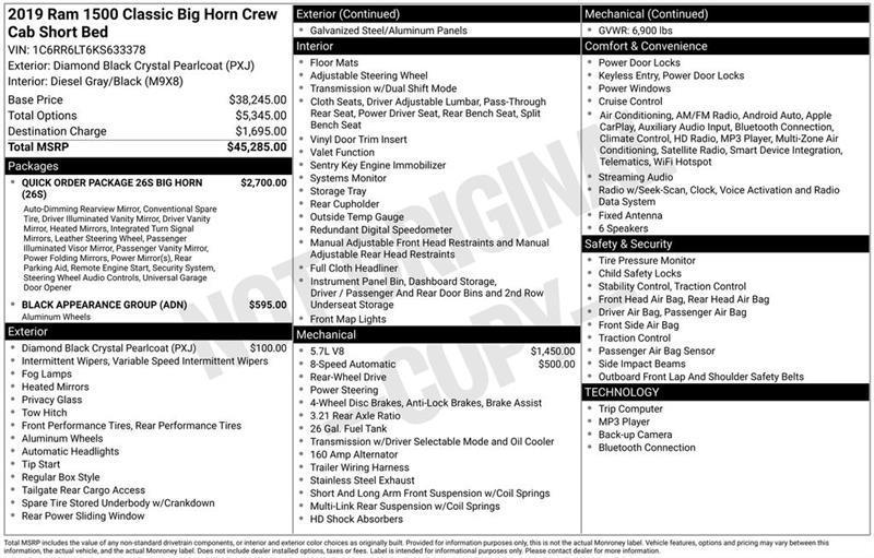 RAM 1500 Classic  2019