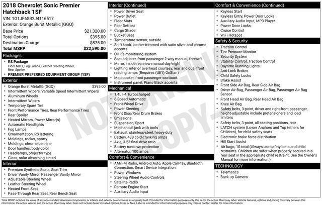 Chevrolet Sonic  2018