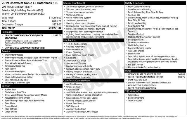 Chevrolet Sonic  2019