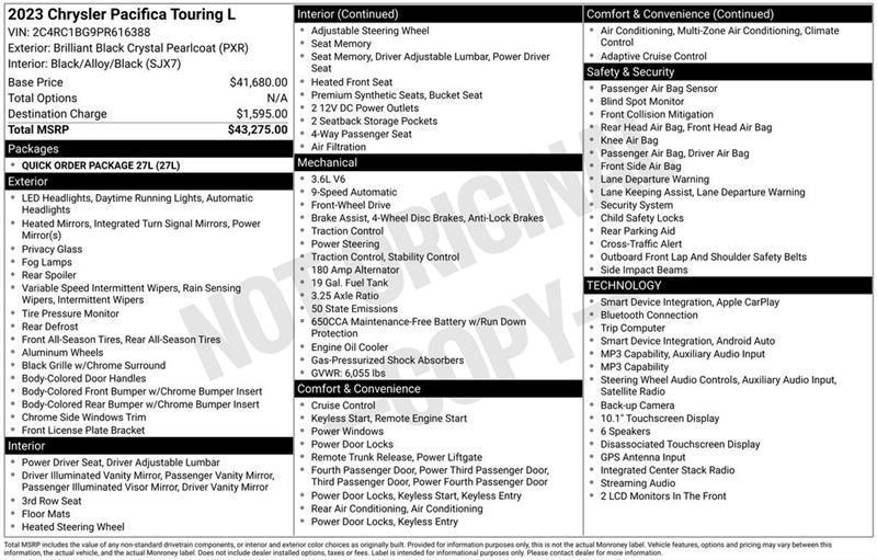 Chrysler Pacifica  2023