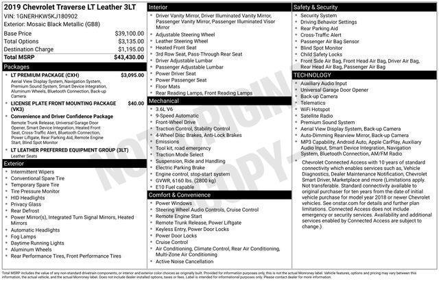 Chevrolet Traverse  2019