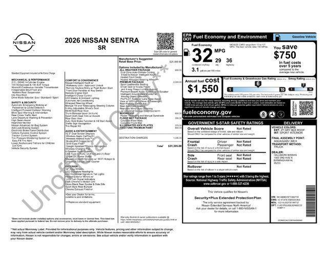 Nissan Sentra  2026