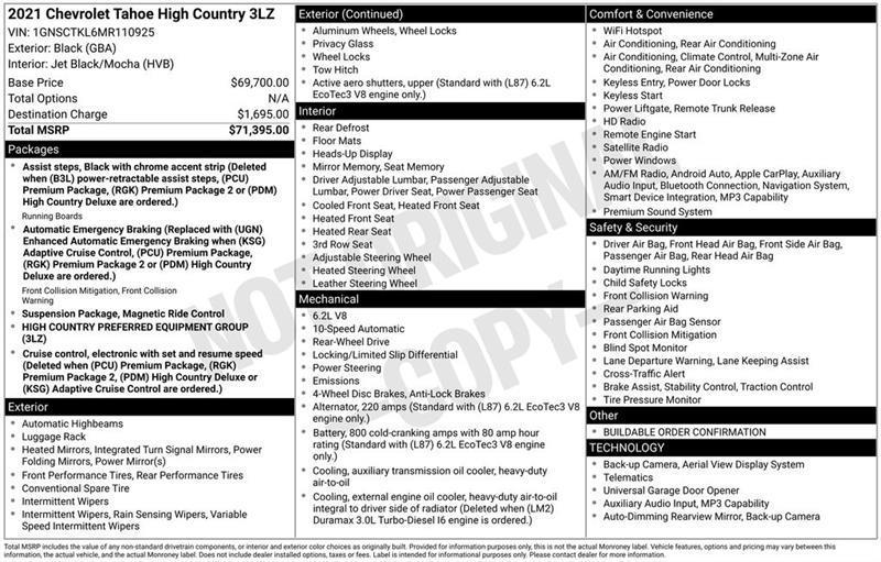 Chevrolet Tahoe  2021