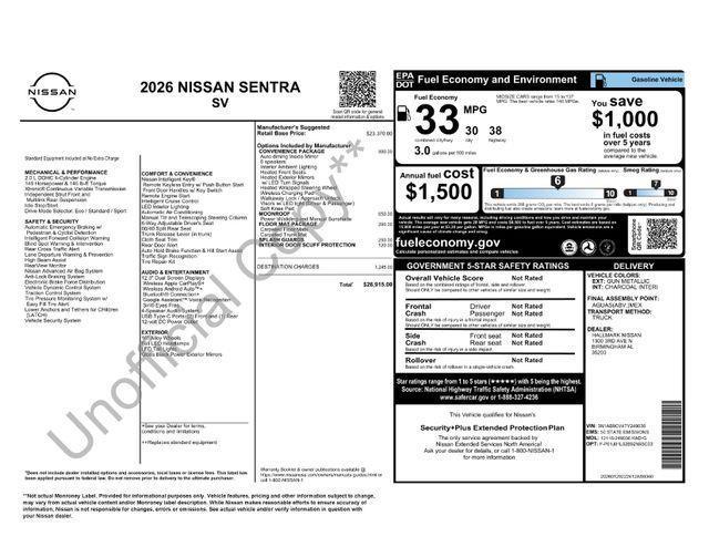 Nissan Sentra  2026