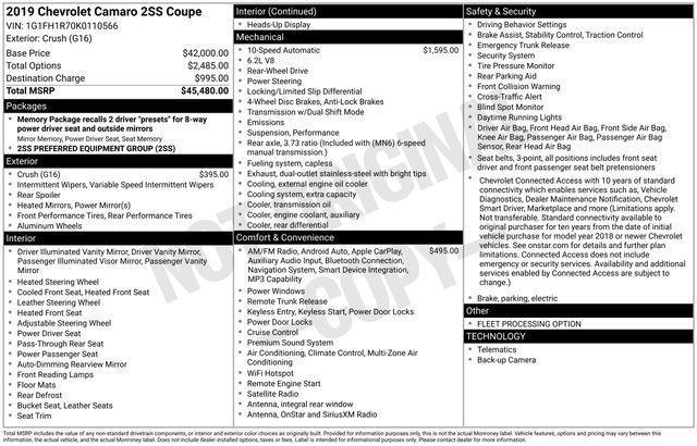 Chevrolet Camaro  2019