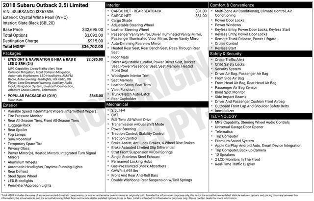 Subaru Outback  2018