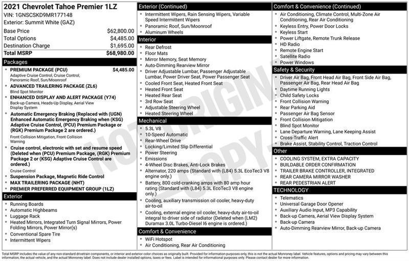 Chevrolet Tahoe  2021