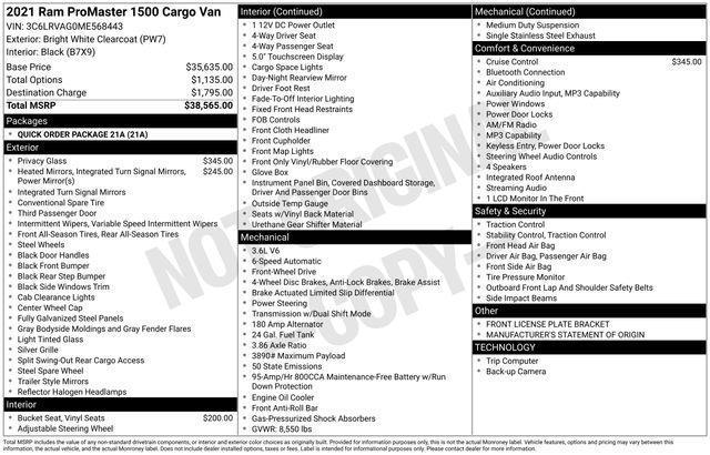 RAM Promaster  2021