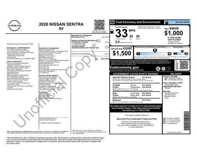 Nissan Sentra  2026