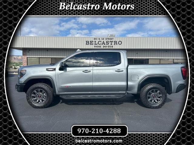 Gray 2025 GMC Sierra 1500 AT4X Crew Cab 4WD Pickup Truck Four-Wheel Drive Automatic