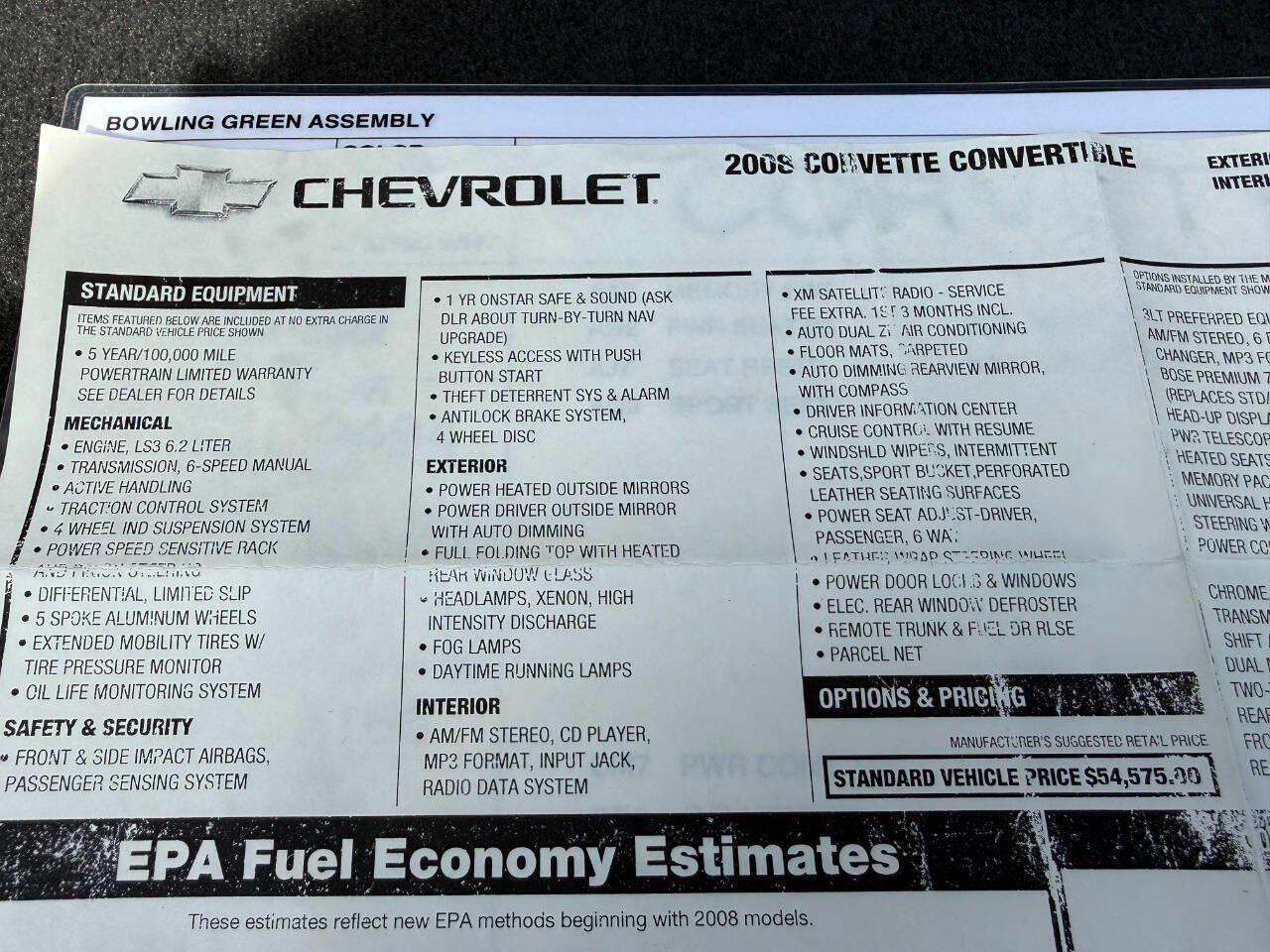 Chevrolet Corvette 2dr Conv 2008