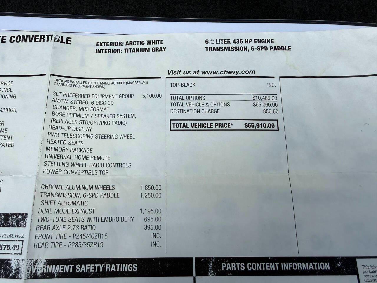 Chevrolet Corvette 2dr Conv 2008