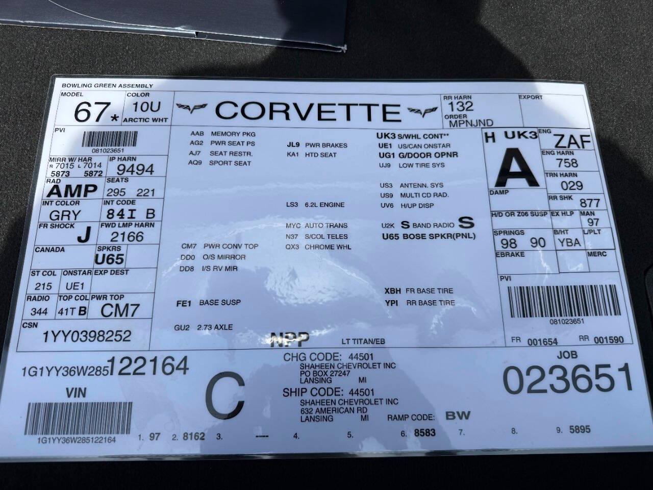 Chevrolet Corvette 2dr Conv 2008